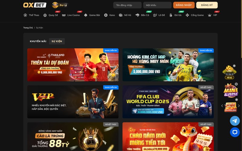 Khuyến mãi OXBET hấp dẫn cập nhật liên tục